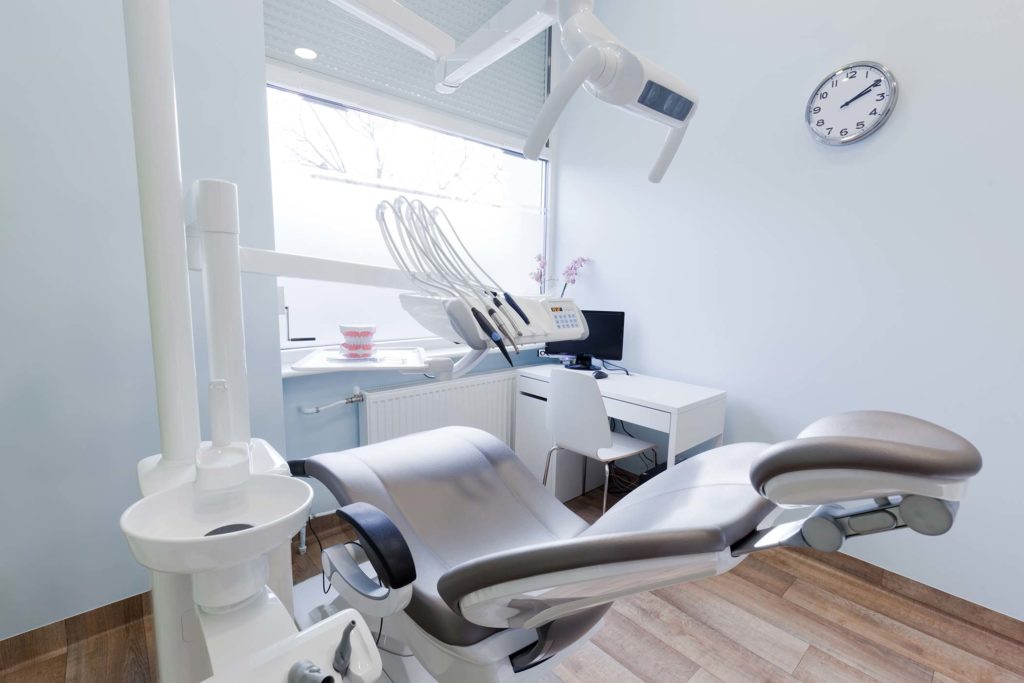 Dentist chair in office setting